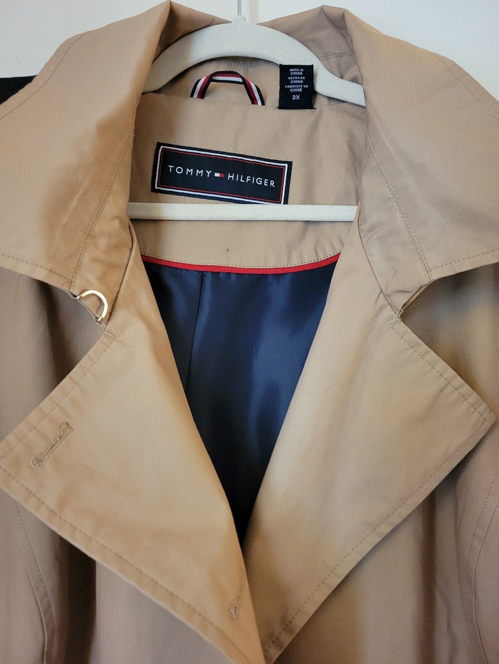 Tommy Hilfiger Beige Trench Coat with Navy Lining